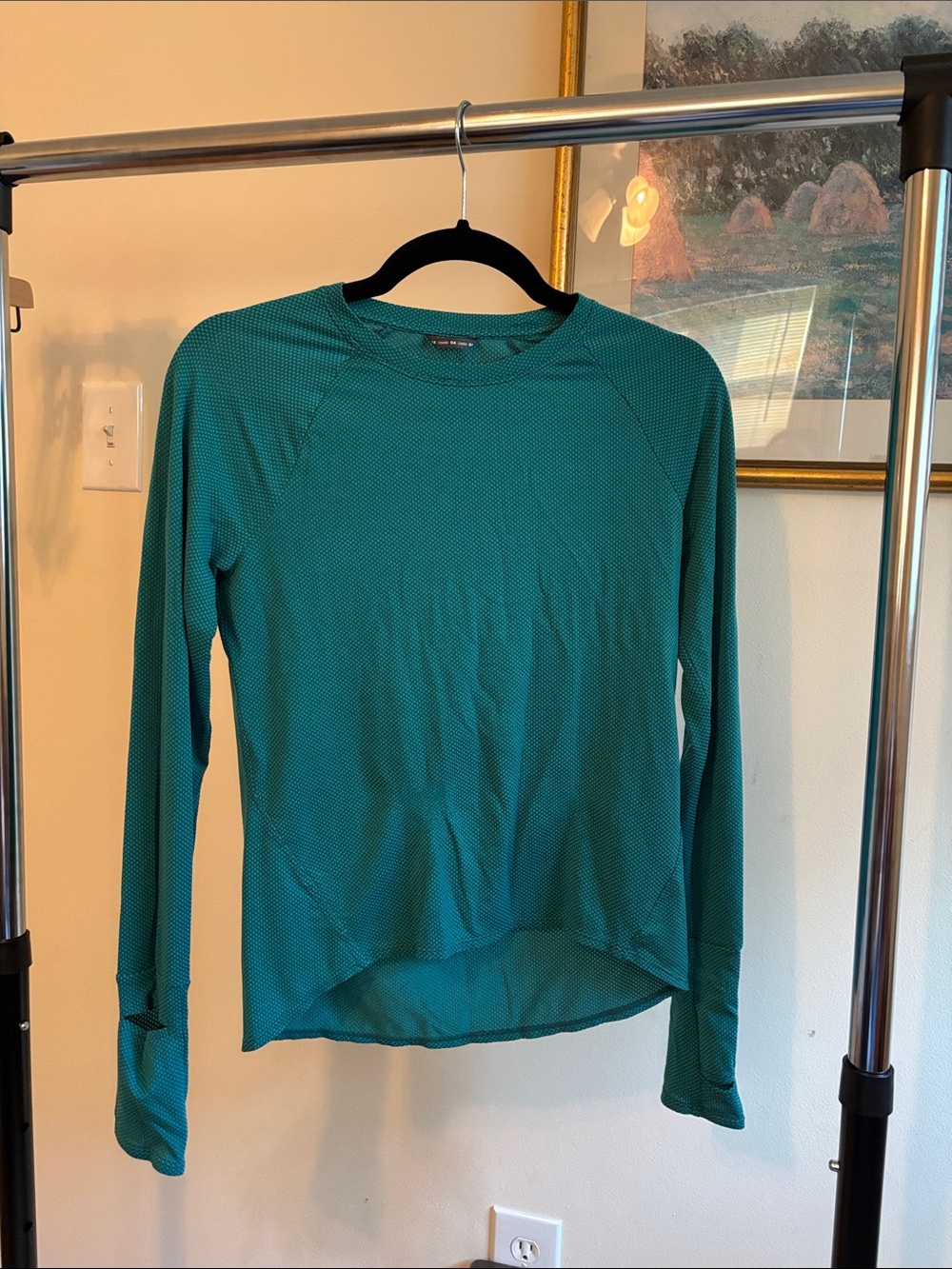Oiselle Mesh Flyout Long Sleeve Running Tee in Green